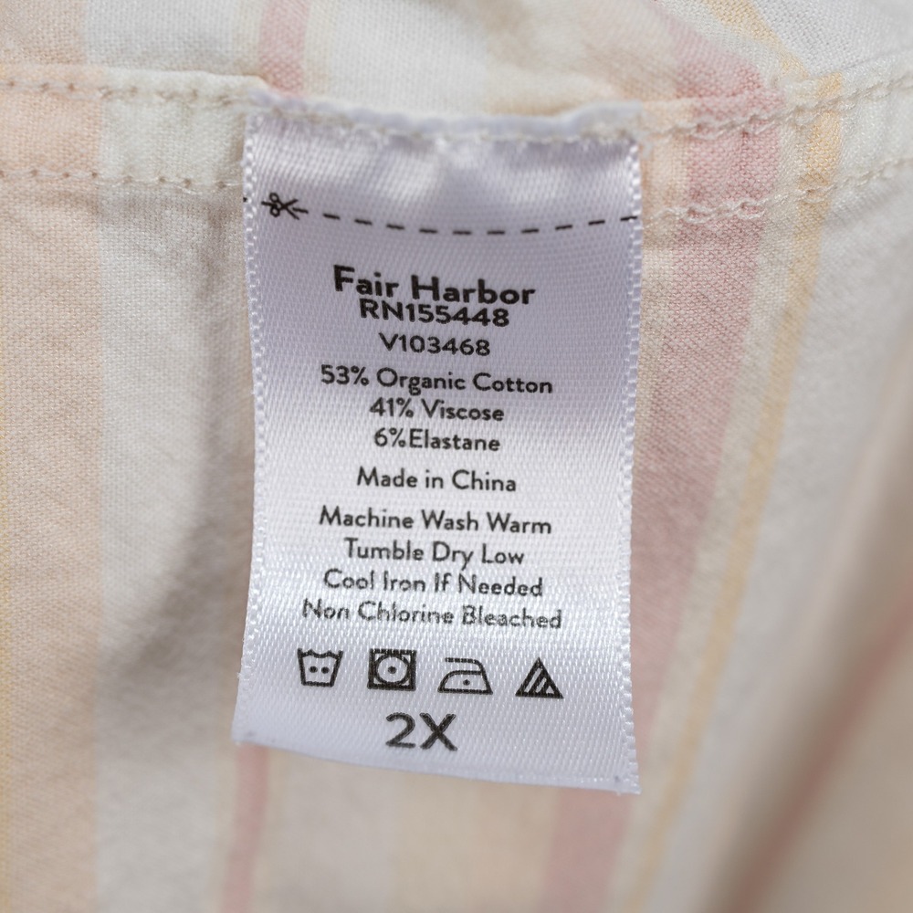 Fair Harbor Button Up Shirt‎ Mens 2X Short Sleeve Organic Cotton Blend Casual - Picture 4 of 8